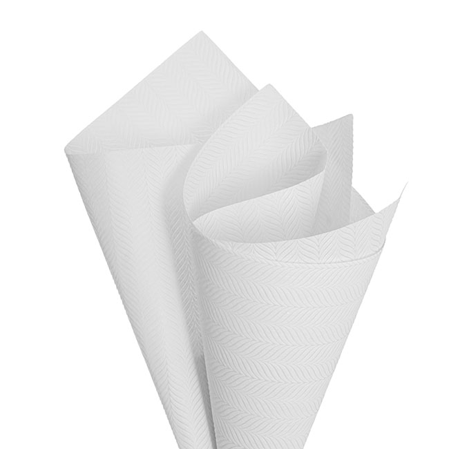 Nonwoven Embossed Wrap Sheets Willow White Pk 50 (50x70cm)