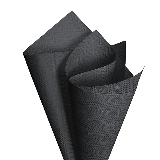 Nonwoven Embossed Wrap Sheets Willow Black Pk 50 (50x70cm)