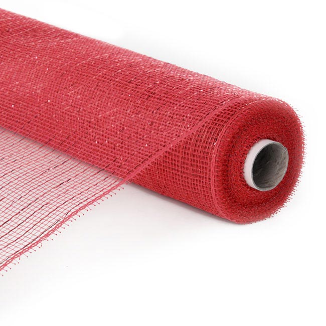 Mesh Metallic Thread Roll Red (54cmx9.1m)