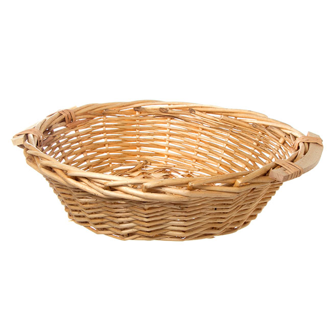 Willow Bread Basket Tray Round Natural (42cmDx14cmH)