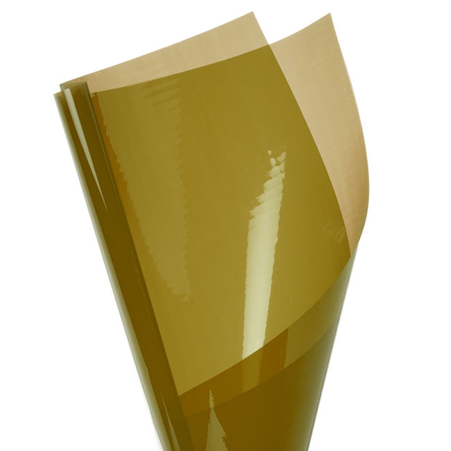 Coloured Cellophane 40 micron Metallic Gold(50x70cm)Pack 150