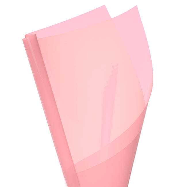 Coloured Cellophane 40 micron Baby Pink (50x70cm) Pack 150