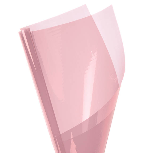 Coloured Cellophane 40 micron Dusty Pink (50x70cm) Pack 150
