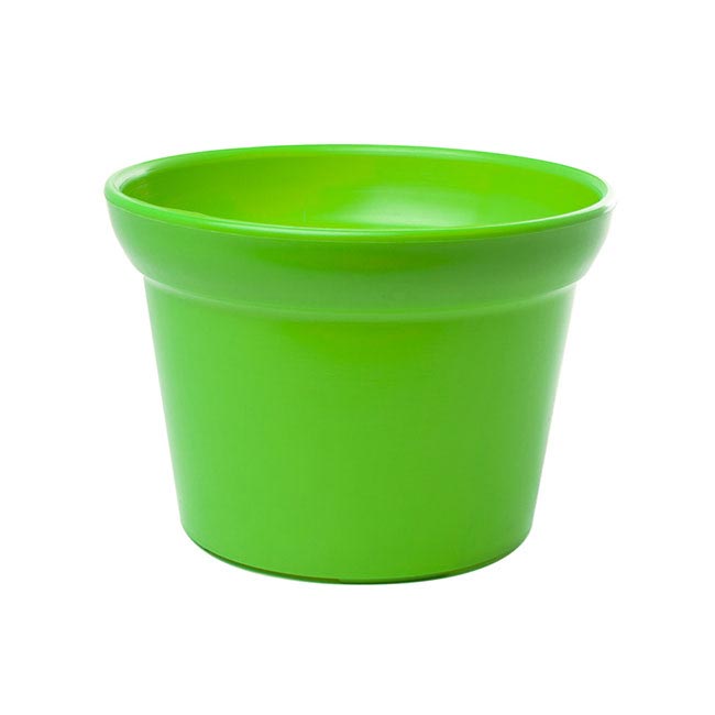 Plastic Pot Large Lime Green (17Dx12cmH)