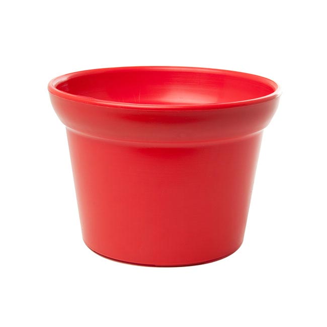 Plastic Pot Large Red (17Dx12cmH)
