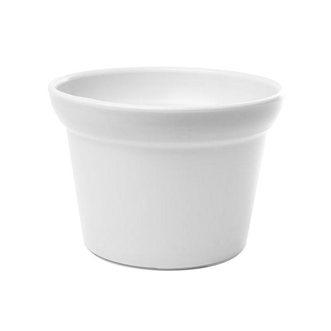 Plastic Pot Large White (17Dx12cmH)