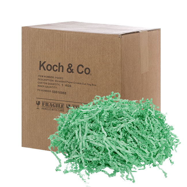Shredded Paper Food Grade Festive Green 1kg Box