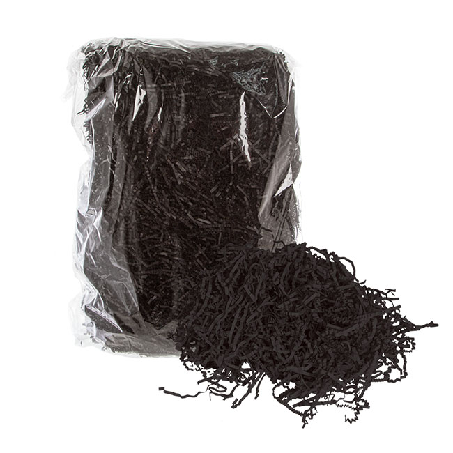 Premium Shredded Paper Filler Crinkle Cut Black 1kg Bag