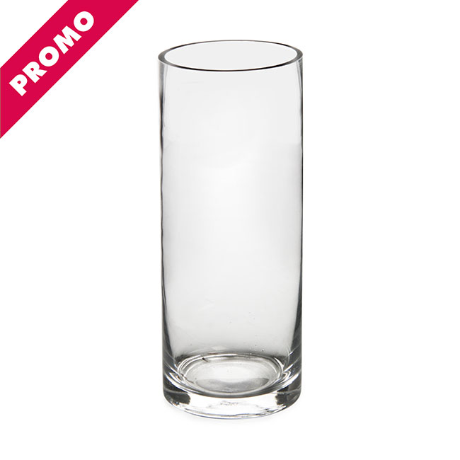 Glass Promo Cylinder Vase Clear (10Dx25cmH)