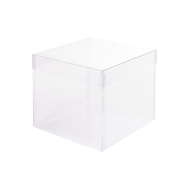 Cello Acetate PVC Corsage Box (14x14x12cmH) Square Clear