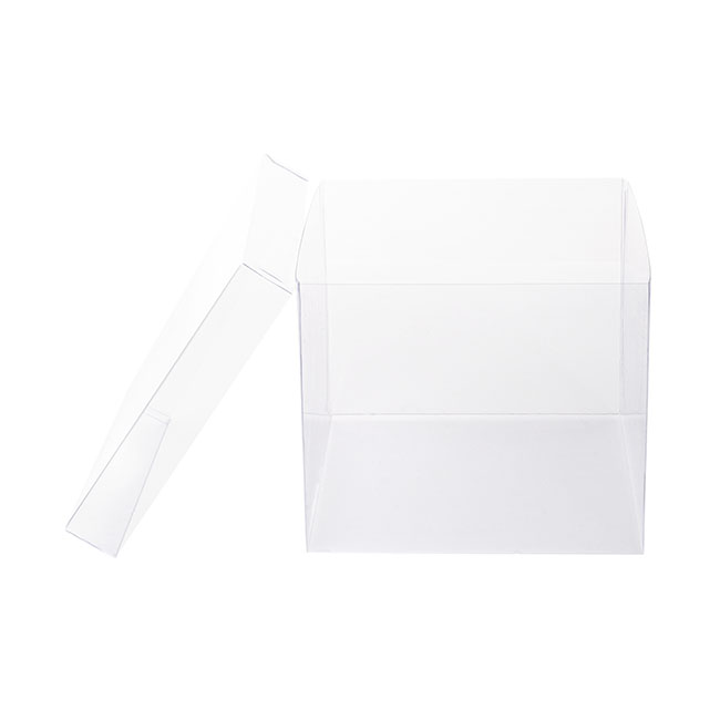 Cello Acetate PVC Corsage Box (14x14x12cmH) Square Clear