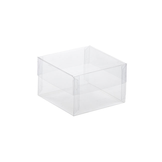 Cello Acetate PVC Corsage Box (7.5x7.5x5cmH) Square Clear