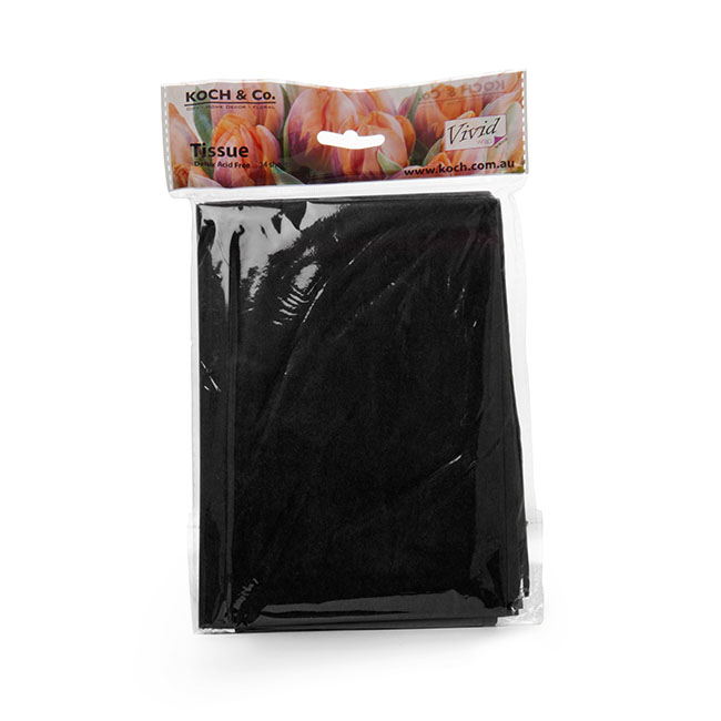 Tissue Paper Mini Pack 24 Acid Free 17gsm Black (50x75cm)