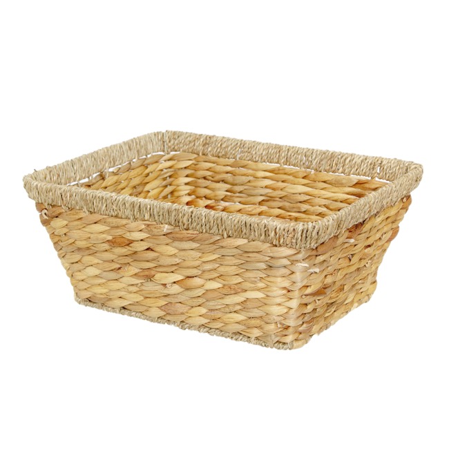 Hyacinth Basket Taper Rectangle Large (40x30x16cmH) Natural
