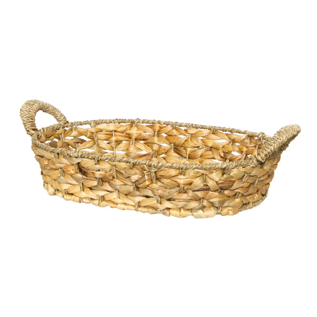 Hyacinth Tray Oval with Handle (38x28x8cmH) Natural