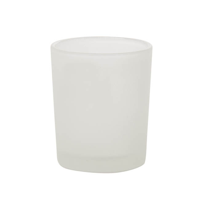 Glass Votive Candle Holder Cylinder Frosted (5x6cmH)