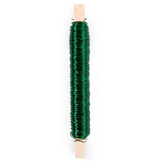 Painted Metallic Wire 0.55mmx50m on Stick 100g Green 23ga