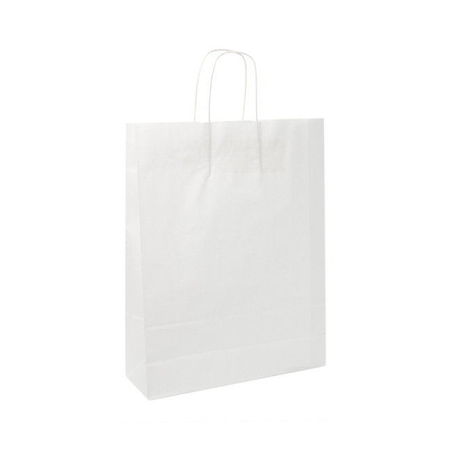 White Kraft Paper Bag Shopper Large (205Wx110Gx275mmH)