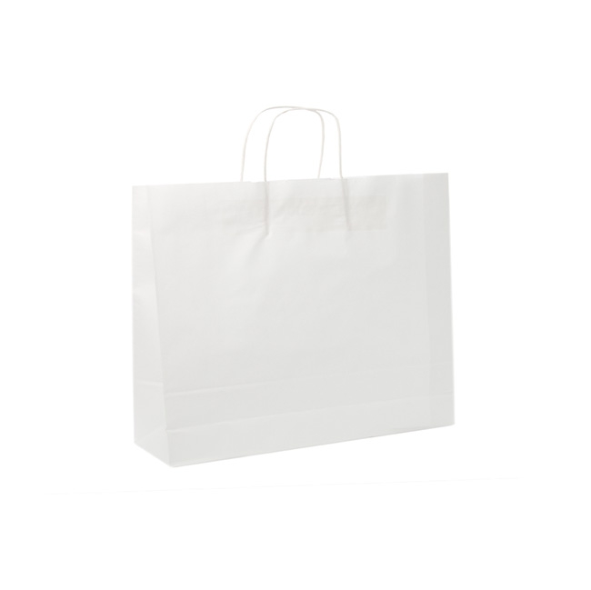 White Kraft Paper Bag Boutique Medium (220Wx80Gx180mmH)