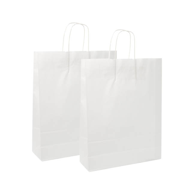 White Kraft Paper Bag Shopper Jumbo (320Wx110Gx420mmH)