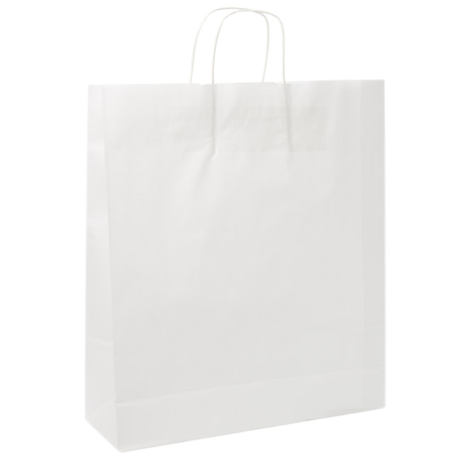 White Kraft Paper Bag Shopper Giant (450Wx125Gx500mmH)