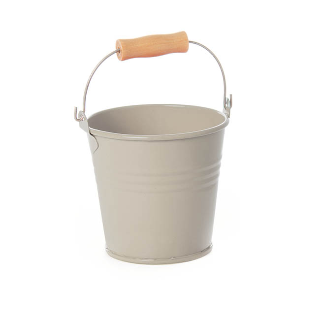 Tin Bucket Bambino Light Grey (8Dx7cmH)