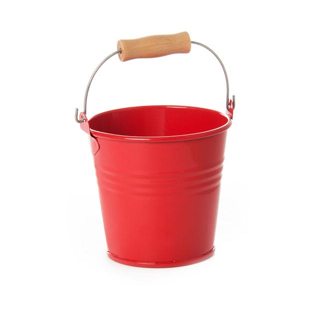 Tin Bucket Bambino Red (8Dx7cmH)