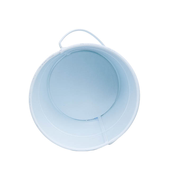Tin Bucket with Handle Baby Blue (12.5Dx10.5cmH)