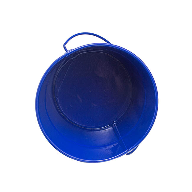 Tin Bucket with Handle Dark Blue (12.5Dx10.5cmH)