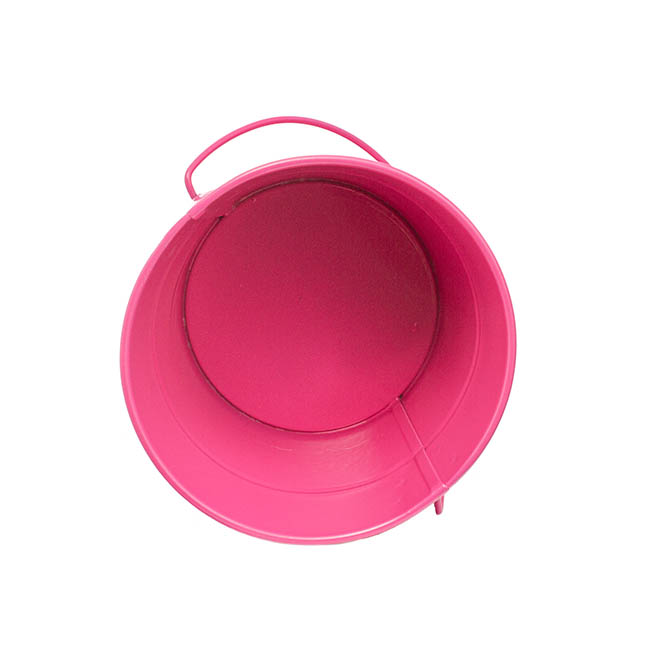 Tin Bucket with Handle Hot Pink (12.5Dx10.5cmH)
