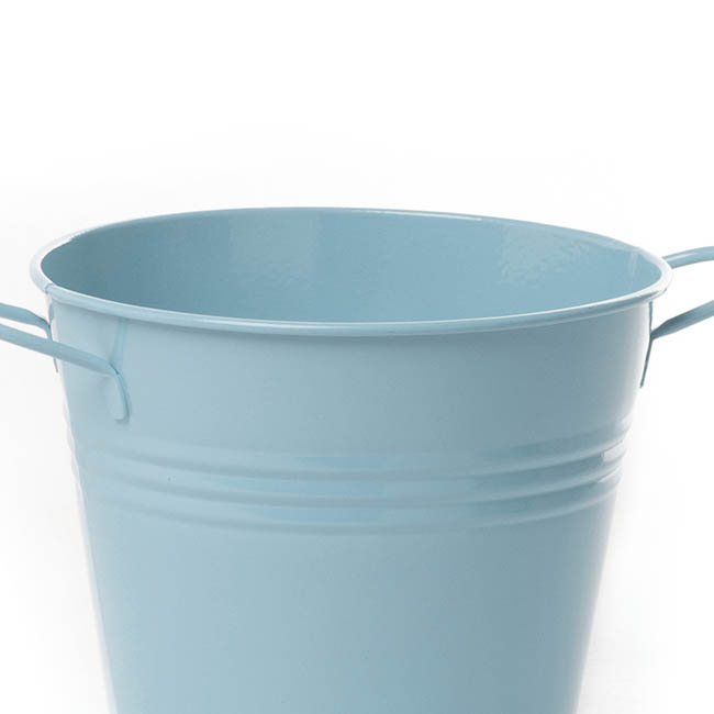 Tin Bucket side Handles Baby Blue (15.5Dx12cmH)