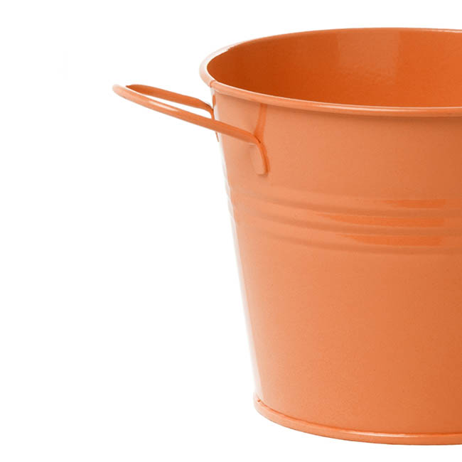 Tin Pot Medium side Handles Orange (15.5Dx12cmH)