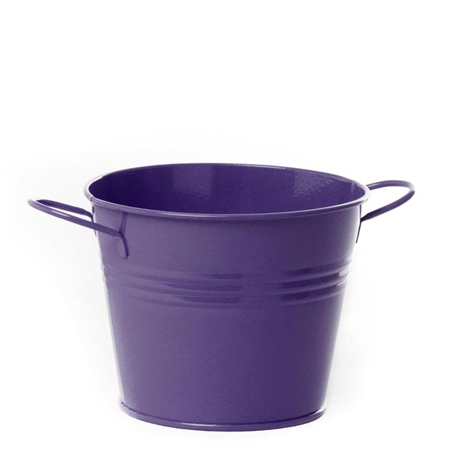 Tin Pot Medium side Handles Violet (15.5Dx12cmH)
