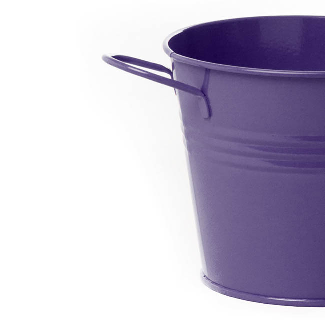 Tin Pot Medium side Handles Violet (15.5Dx12cmH)