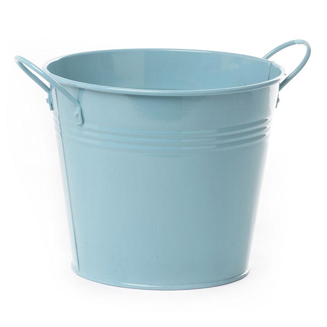 Tin Pot Large side Handles Baby Blue (18Dx15cmH)