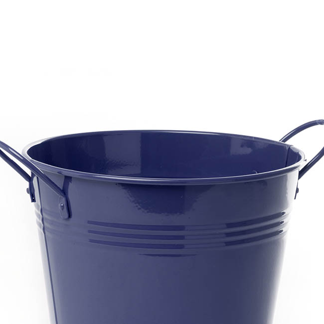 Tin Pot Large side Handles Dark Blue (18Dx15cmH)