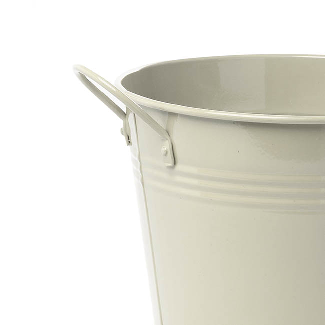 Tin Pot Large side Handles Light Grey (18Dx15cmH)