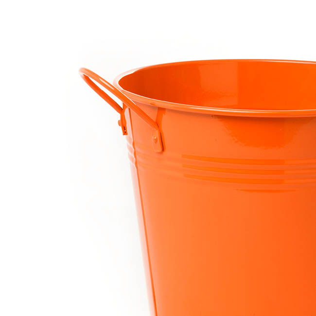 Tin Pot Large side Handles Orange (18Dx15cmH)