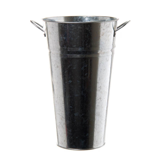 Tin Conical Display Vase with side Handle Zinc (22x41cmH)