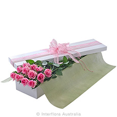 Interflora Seduction Presentation Box of 12 Pink Roses