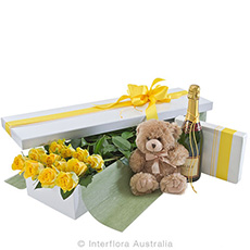  - Interflora Grand Seduction Presentation Box of Yellow Roses