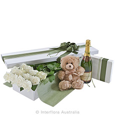  - Interflora Grand Seduction Presentation Box of White Roses