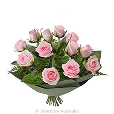 Interflora Temptation Bouquet of 12 Pink Roses