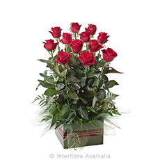 Interflora Now & Forever Box Arrangement of 12 Red Roses