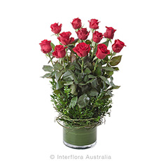Interflora Desire Arrangement of 12 Red Roses