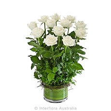 Interflora Desire Arrangement of 12 White Roses