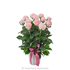 Interflora Impulse Arrangement of 12 Pink Roses