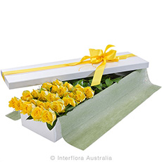 Interflora Everlasting Love Presentation Box Of Yellow Roses