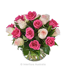 Interflora Delightful Arrangement Of Mixed Pink Roses