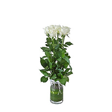 Interflora Adore Vase with 6 Long Stemmed White Roses